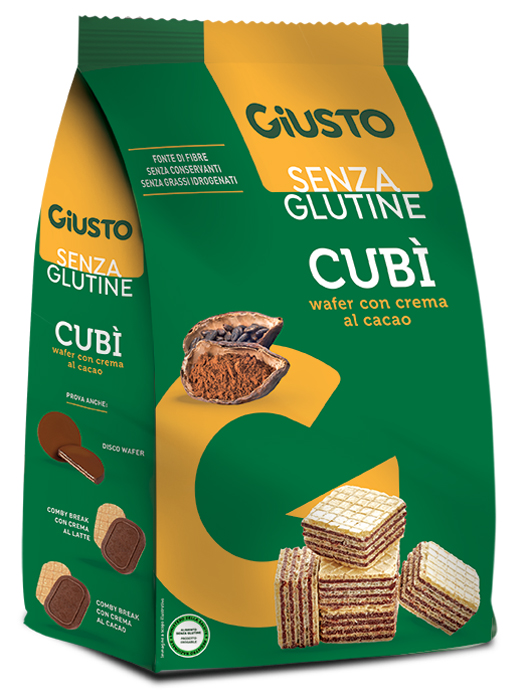 GIUSTO SENZA GLUTINE CUBI' WAFER CACAO 250 G - farmascienza.it
