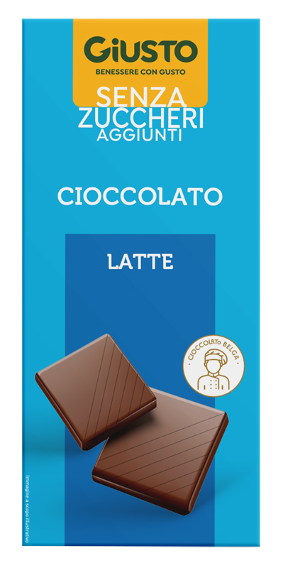 GIUSTO SENZA ZUCCHERO TAVOLETTA CIOCCOLATO LATTE 85 G - farmascienza.it