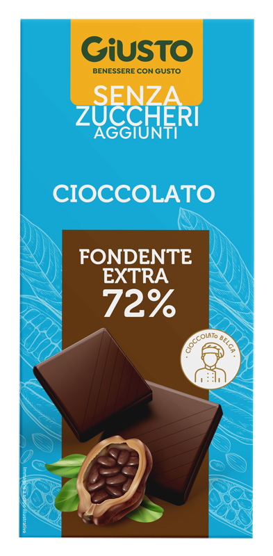 GIUSTO SENZA ZUCCHERO TAVOLETTA EXTRA FONDENTE 85 G - farmascienza.it