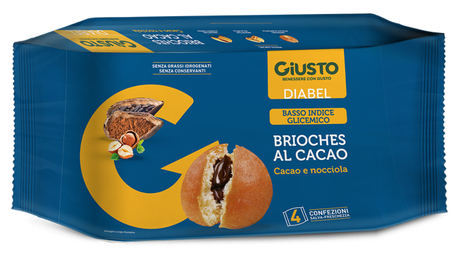 GIUSTO DIABEL BRIOCHE CACAO 4 PEZZI DA 45 G - farmascienza.it
