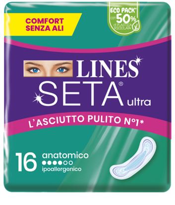 LINES SETA ULTRA ASSORBENTI ANATOMICO CP 16 PEZZI - farmascienza.it