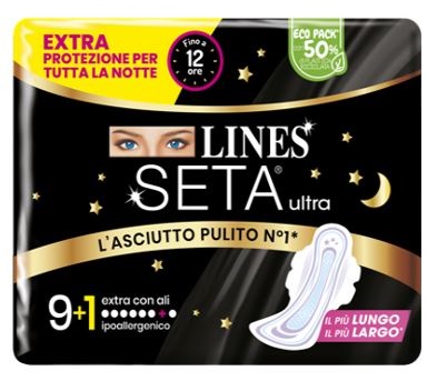 LINES SETA ULTRA ASSORBENTI EXTRA NOTTE CARRY PACK PACCO SINGOLO 9+1 PEZZI - farmascienza.it