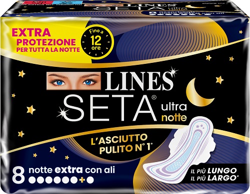 LINES SETA ULTRA ASSORBENTI NOTTE 8 PEZZI - farmascienza.it