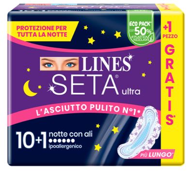 LINES SETA ULTRA ASSORBENTI NOTTE CP 10+1 PEZZI - farmascienza.it