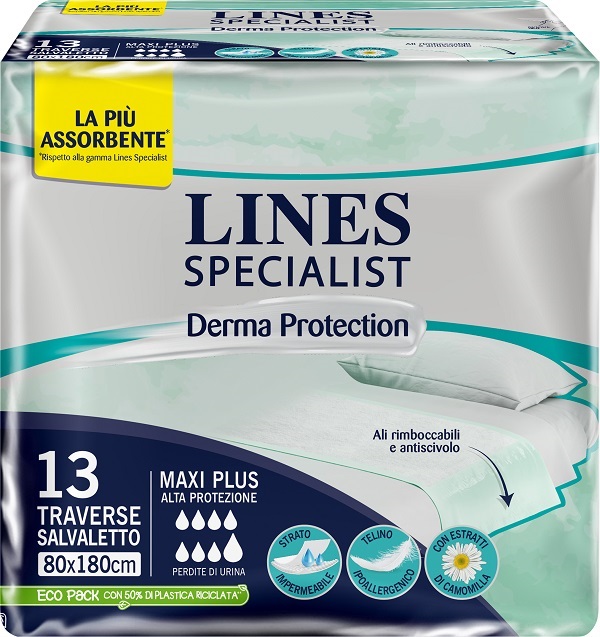 TRAVERSA PER INCONTINENZA LINES SPECIALIST DERM AP 80X180 13 PEZZI - farmascienza.it