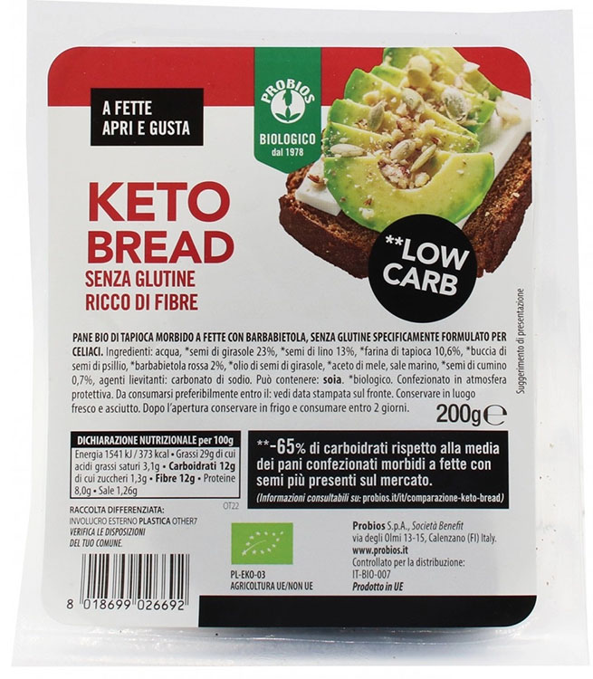 PROBIOS KETO BREAD SENZA GLUTINE 200 G - farmascienza.it