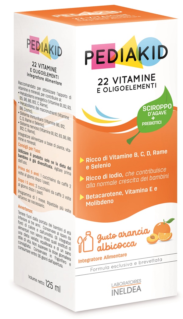 PEDIAKID 22 VITAMINE E OLIGOELEMENTI SCIROPPO 125 ML - farmascienza.it