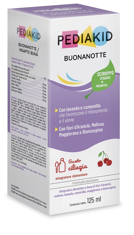 PEDIAKID BUONANOTTE 125 ML GUSTO CILIEGIA SENZA GLUTINE - farmascienza.it