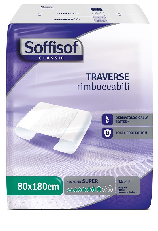 TRAVERSA PER INCONTINENZA SOFFISOF CLASSIC 8 GOCCE 80 X 180 15 PEZZI - farmascienza.it