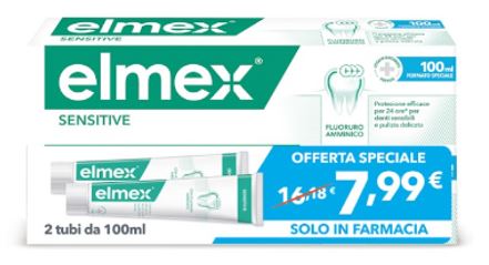 ELMEX DENTIFRICIO SENSITIVE TAGLIO PREZZO 2 PEZZI DA 100 ML - farmascienza.it