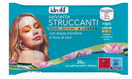 IDROFIL SALVIETTINE STRUCCANTI ACQUA MICELLARE E FIOR DI LOTO 20 PEZZI - farmascienza.it