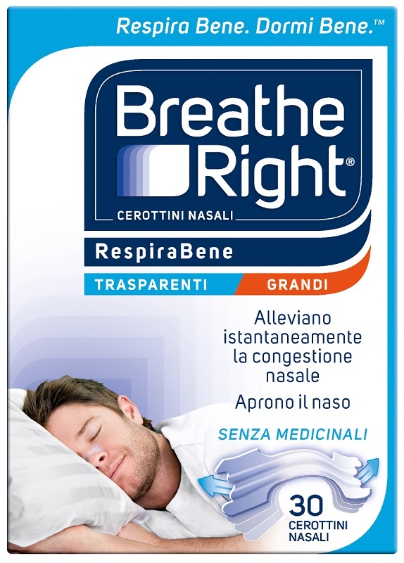CEROTTI NASALI BREATHE RIGHT TRASPARENTI GRANDI 30 PEZZI - farmascienza.it