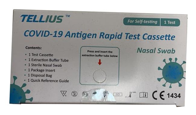 TEST ANTIGENICO RAPIDO COVID-19 TELLIUS AUTODIAGNOSTICO DETERMINAZIONE QUALITATIVA ANTIGENI SARS-COV-2 IN TAMPONI NASALI MEDIANTE IMMUNOCROMATOGRAFIA - farmascienza.it