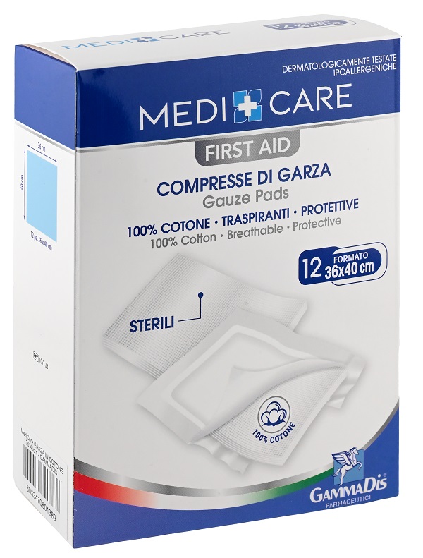 GARZA MEDICARE COTONE 36X40 CM 12 PEZZI - farmascienza.it