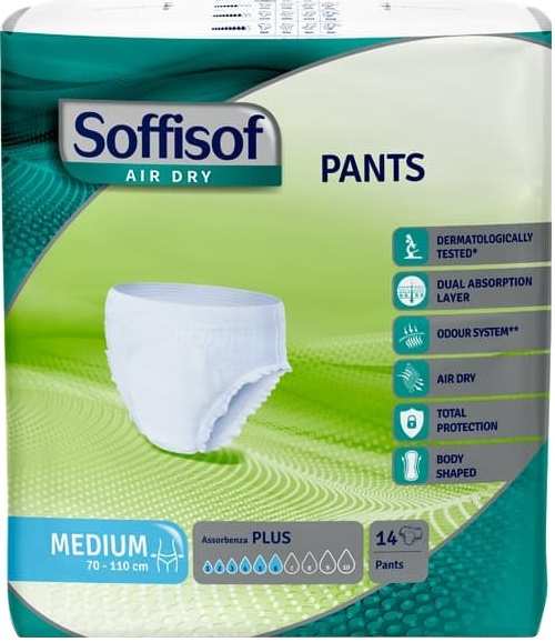 PANNOLONE PER INCONTINENZA SOFFISOF AIR DRY PANTS EXTRA MEDIUM 9 PEZZI - farmascienza.it