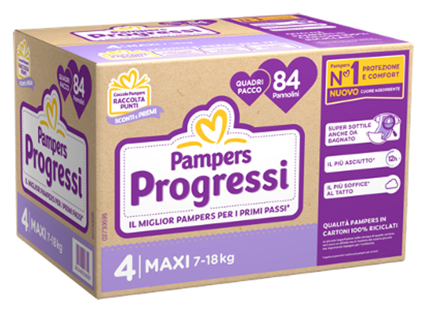 PAMPERS QUADRI PROGRESSI MAXI 84 PEZZI - farmascienza.it