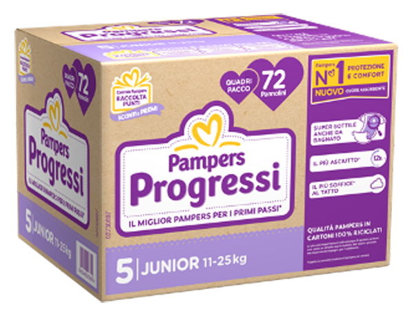 PAMPERS QUADRI PROGRESSI JUNIOR 72 PEZZI - farmascienza.it