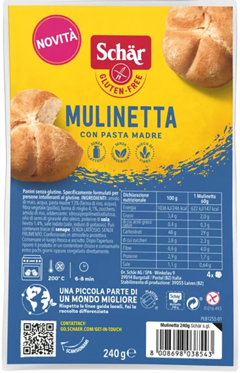 SCHAR MULINETTA 4 PEZZI DA 60 G - farmascienza.it