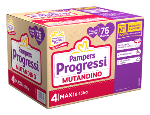 PAMPERS PROGRESSI MUTANDINA QUADRI MAXI 76 PEZZI - farmascienza.it