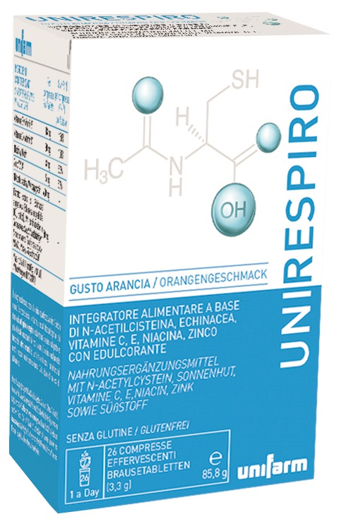 UNIRESPIRO 26 COMPRESSE EFFERVESCENTI GUSTO ARANCIA - farmascienza.it