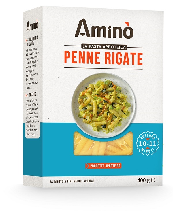 AMINO' LA PASTA APROTEICA PENNE RIGATE 400 G - farmascienza.it