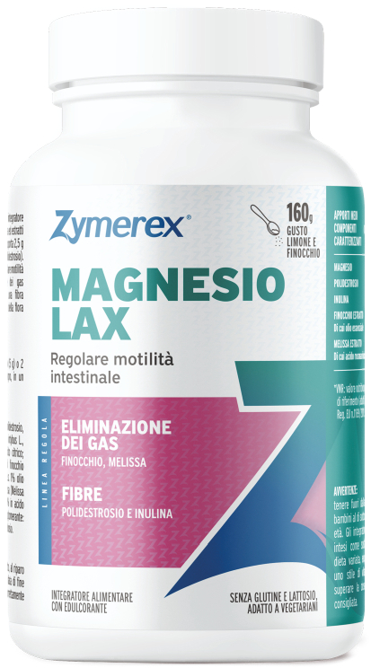 ZYMEREX MAGNESIO LAX 160 G GUSTO LIMONE FINOCCHIO CON EDULCORANTE SENZA GLUTINE SENZA LATTOSIO - farmascienza.it