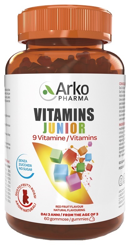 VITAMINS JUNIOR 60 GUMMIES SENZA ZUCCHERI GUSTO FRUTTI ROSSI - farmascienza.it