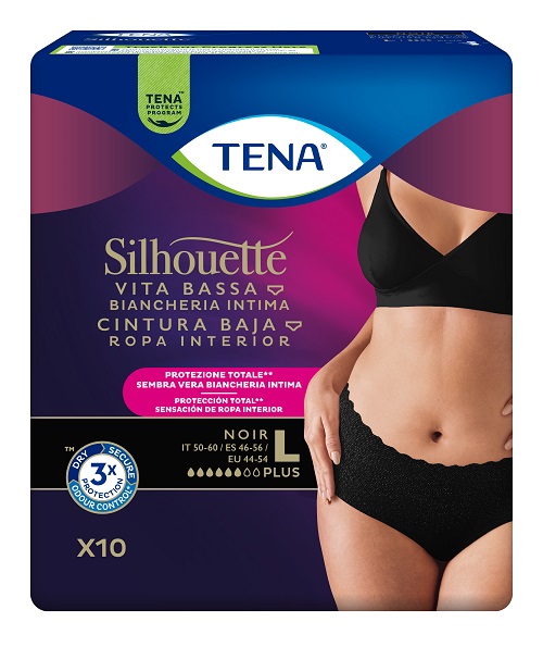 PANNOLONE A MUTANDINA ASSORBENTE TENA SILHOUETTE NOIR L VITA BASSA 10 PEZZI - farmascienza.it
