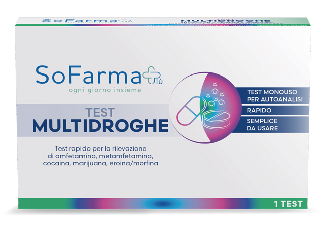 TEST AUTODIAGNOSTICO RAPIDO MULTIDROGHE SOFARMAPIU' - farmascienza.it