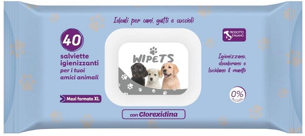 WIPETS SALVIETTINE DETERGENTI PER ANIMALI CLOREXIDINA 40 PEZZI - farmascienza.it