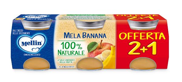MELLIN OMOGENEIZZATO MELA BANANA 3 PEZZI DA 100 G - farmascienza.it