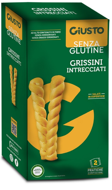GIUSTO SENZA GLUTINE INTRECCIATI GRISSINI 150 G - farmascienza.it