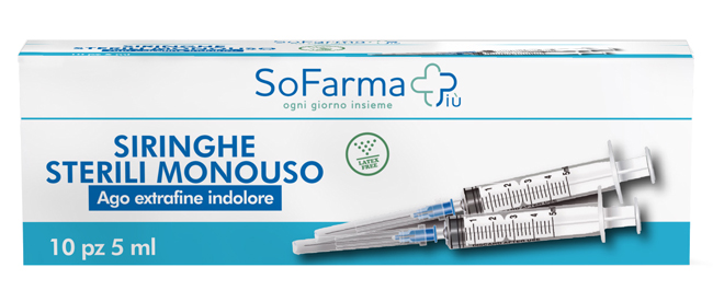 SIRINGA STERILE 5ML GAUGE 23 10 PEZZI SOFARMAPIU' - farmascienza.it