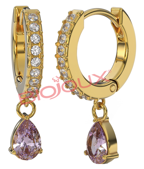 BJT317 ORECCHINI INES VIOLA GOLD PLATED - farmascienza.it