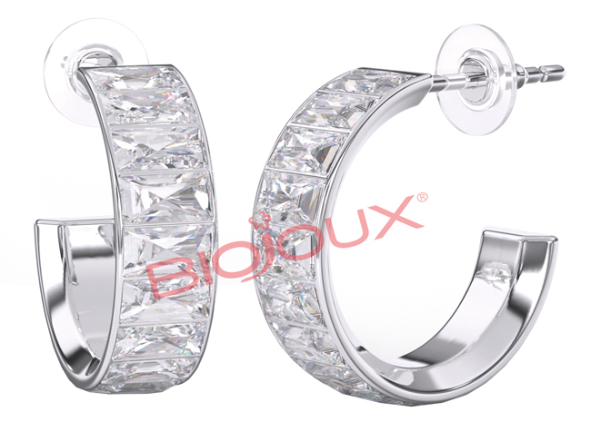 BJT327 ORECCHINI CLOE WHITE STAINLESS STEEL - farmascienza.it