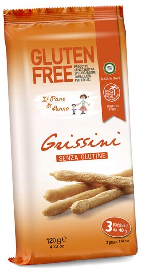 PANE ANNA GRISSINI SENZA GLUTINE E SENZA LATTE 3 PEZZI 40 G - farmascienza.it