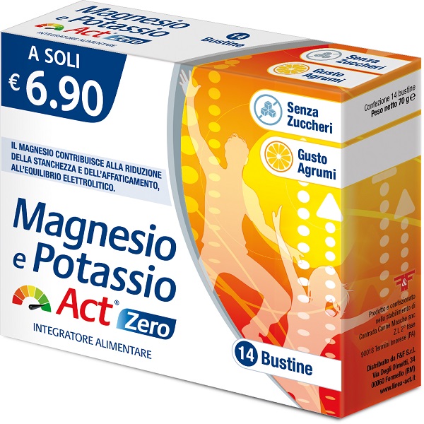 MAGNESIO E POTASSIO ACT ZERO 14 BUSTINE - farmascienza.it