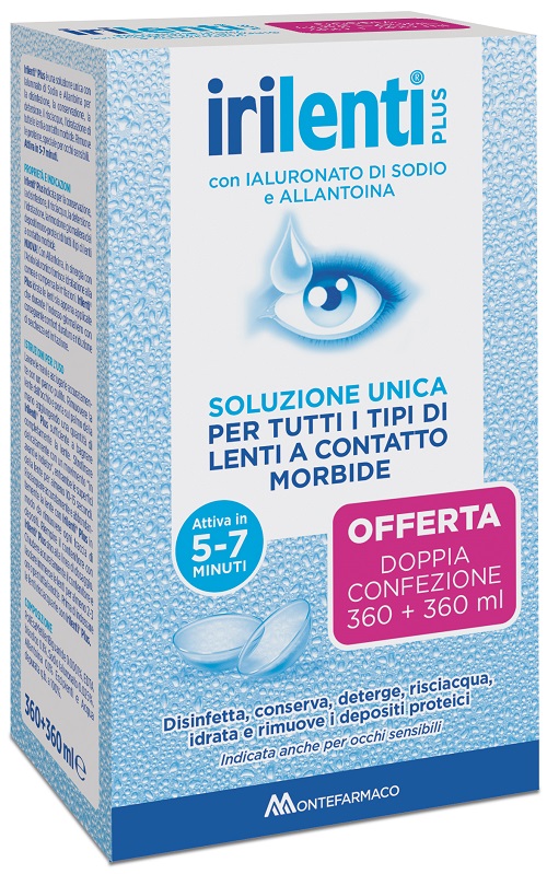 SOLUZIONE UNICA PER LENTI A CONTATTO IRILENTI 2 PEZZI DA 360 ML - farmascienza.it