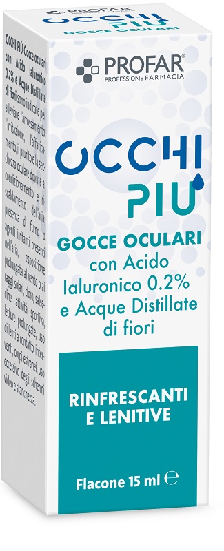 GOCCE OCULARI PROFAR OCCHIPIU' ACIDO IALURONICO 0,2% E ACQUE DISTILLATE DI FIORI 15 ML - farmascienza.it