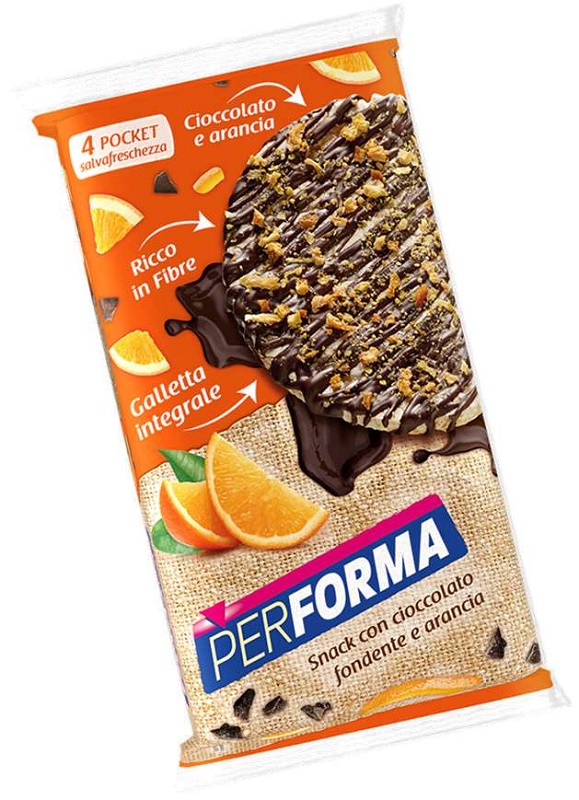 PERFORMA GALLETTE CIOCCOLATO FONDENTE E ARANCIA 4 POCKET - farmascienza.it