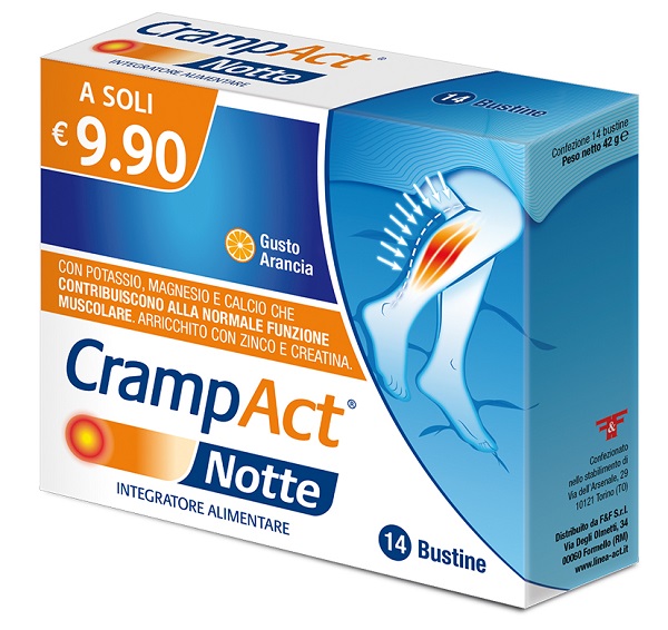 CRAMPACT NOTTE 14 BUSTINE GUSTO ARANCIA CON EDULCORANTE - farmascienza.it