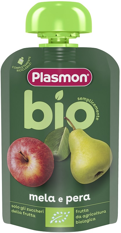 PLASMON MELA PERA BIO POUCHES 100 G - farmascienza.it