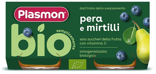 PLASMON OMOGENEIZZATO BIO PERA MIRTILLI 2 VASETTI X 80 G - farmascienza.it