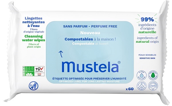 MUSTELA SALVIETTE ACQUA COMPOSTABILI SENZA PROFUMO 60 PEZZI - farmascienza.it