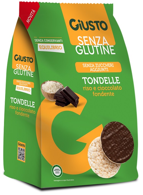 GIUSTO SENZA GLUTINE TONDELLE CIOCCOLATO FONDENTE NEW 60 G - farmascienza.it