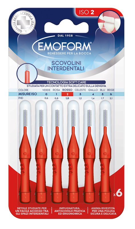 EMOFORM SCOVOLINO ISO 2 ROSSO 6 PEZZI - farmascienza.it