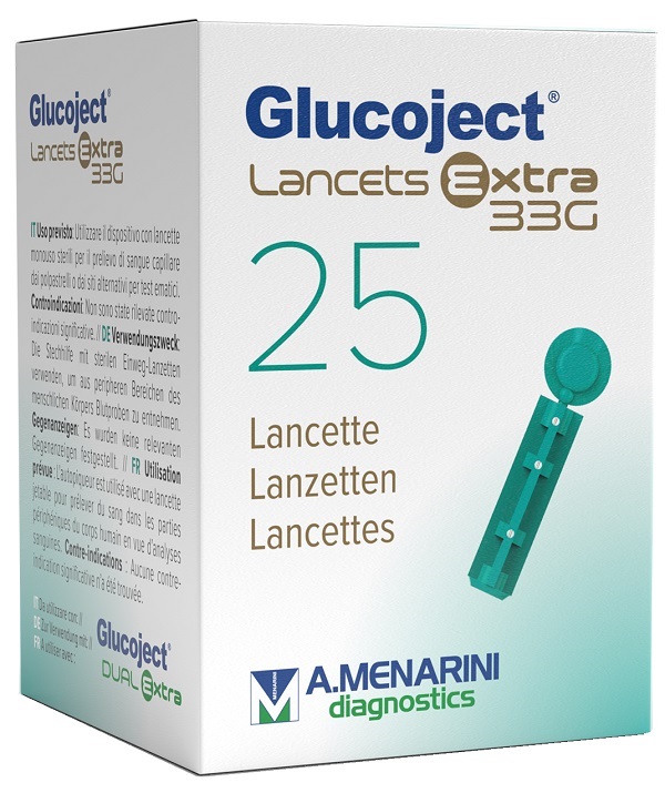 LANCETTA PUNGIDITO GLUCOJET EXTRA GAUGE 33 25 PEZZI - farmascienza.it
