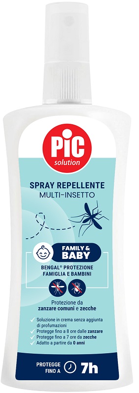 PIC SOLUTION BENGAL FAMILY & BABY PROTEZIONE FAMIGLIA E BAMBINI SPRAY REPELLENTE MULTI INSETTO 100 ML - farmascienza.it