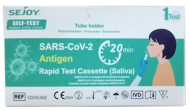 TEST ANTIGENICO RAPIDO COVID-19 SEJOY AUTODIAGNOSTICO DETERMINAZIONE QUALITATIVA ANTIGENI SARS-COV-2 IN TAMPONI SALIVARI - farmascienza.it