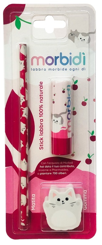 MORBIDI' KIT DISEGNO AMARENA STICK LABBRA + MATITA + GOMMA DA CANCELLARE - farmascienza.it